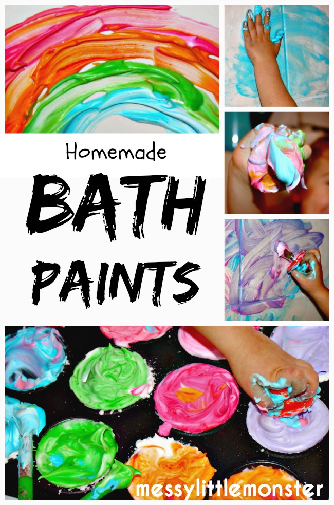 Homemade Bath Paints - Messy Little Monster